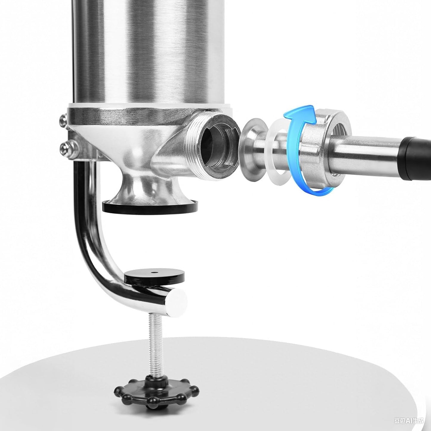 5 LBS Sausage Stuffer Vertical Stainless Steel Stuffing Maker Machine Packed with 8 Stuffing Funnels and 1 Silicone Piston