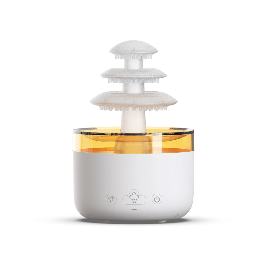 Cloud Rain Air Humidifier and Essential Oil Aromatherapy Diffuser with USB Connectivity and Colorful Lighting Effects