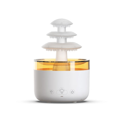 Cloud Rain Air Humidifier and Essential Oil Aromatherapy Diffuser with USB Connectivity and Colorful Lighting Effects